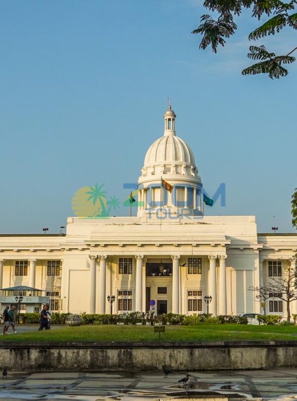 White colonial-style building known as New Town Hall, Colombo.